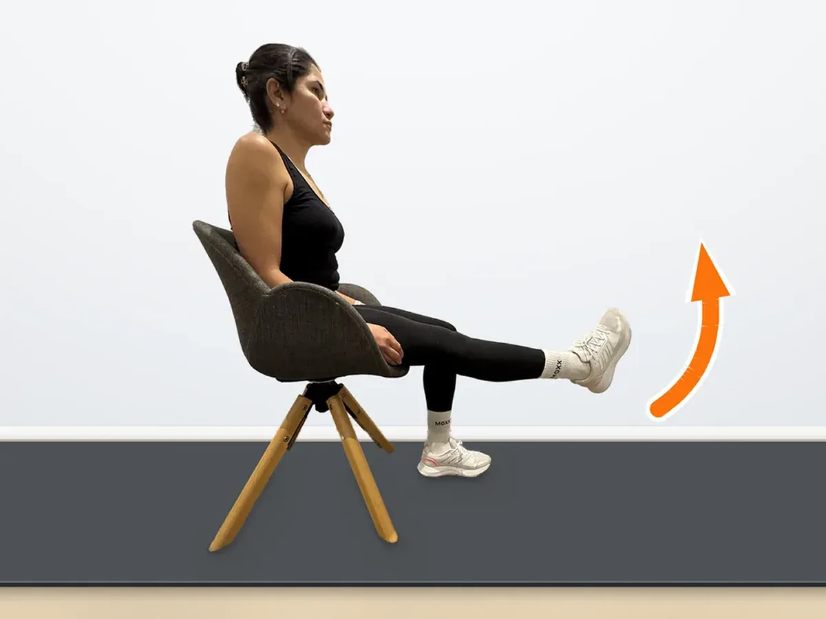 Knie strekken zittend - eindhouding