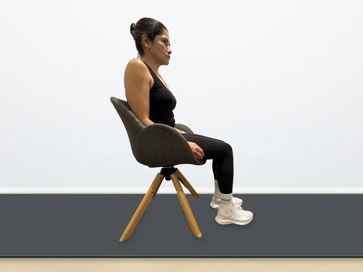 Knie strekken zittend - beginhouding